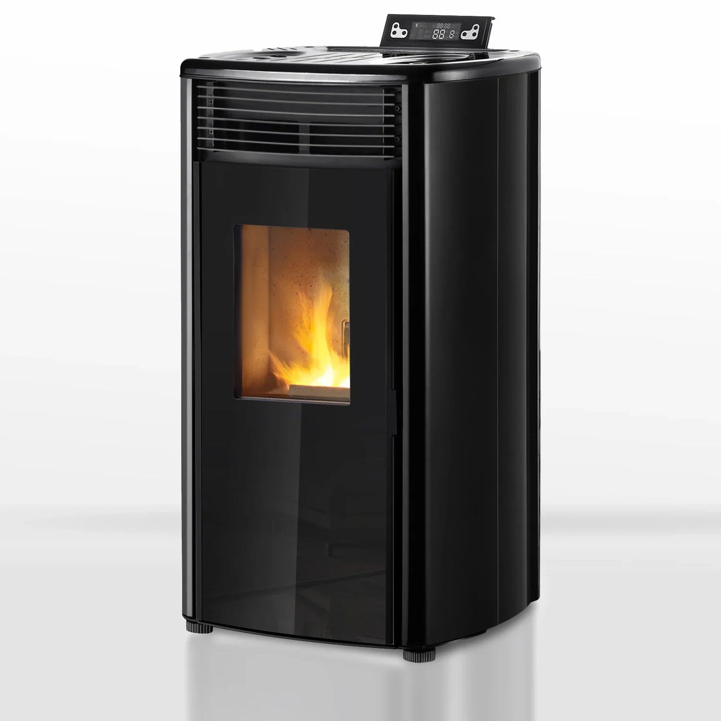 Estufa de pellets - 9,9 kW - para 80-100 m² - 5 niveles - temporizador - CR9 - puerta doble