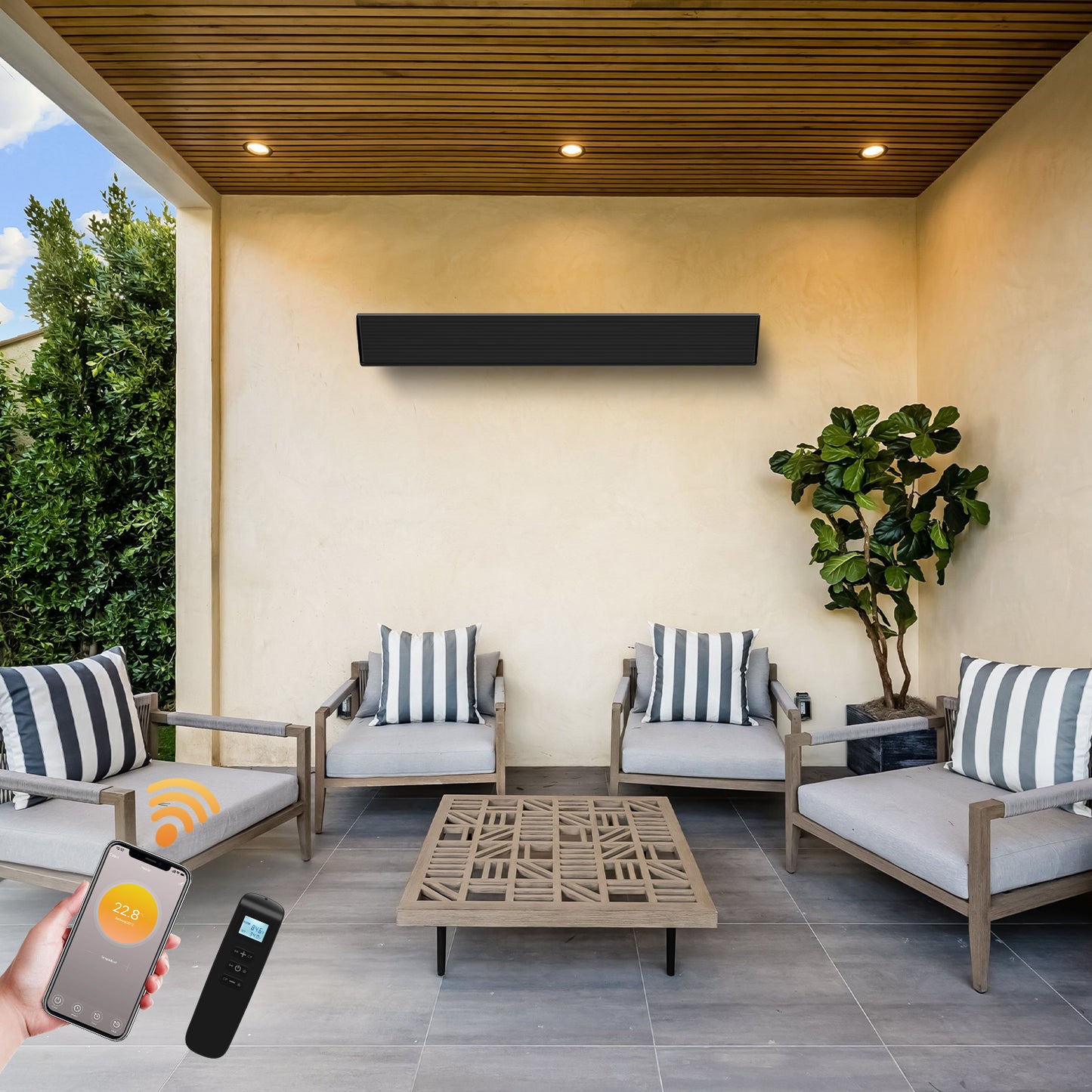 Infrarood terrasheater Fireside Friend met wifi en thermostaat