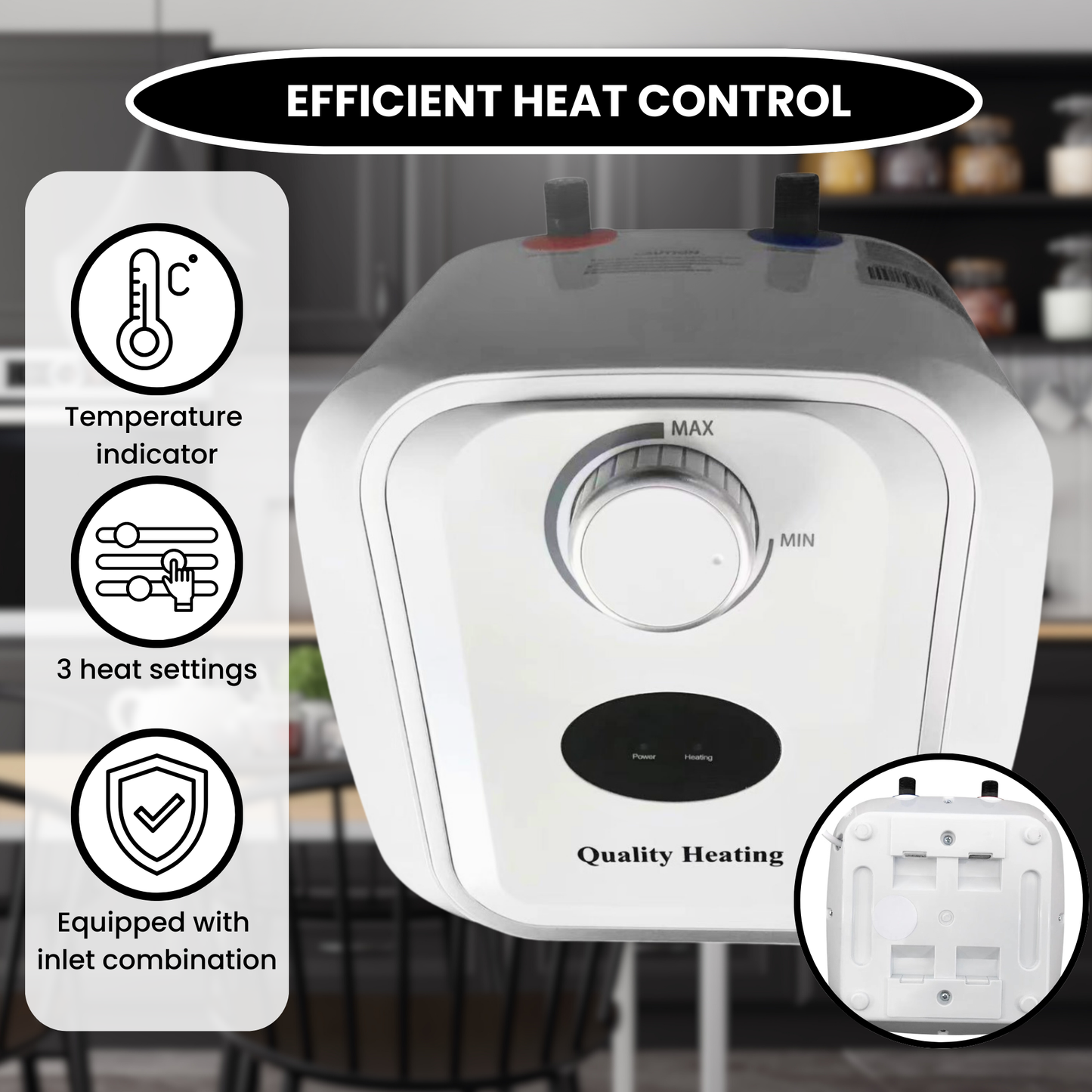 Calentador de cocina de 8 litros Extra Life Quality Heating