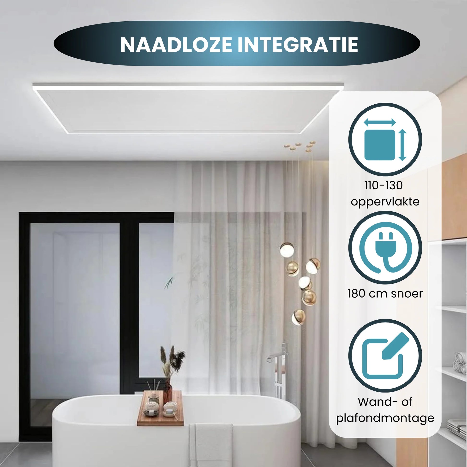 Panel infrarrojo QH-HL con iluminación LED 63x 65,5 cm 400Watt