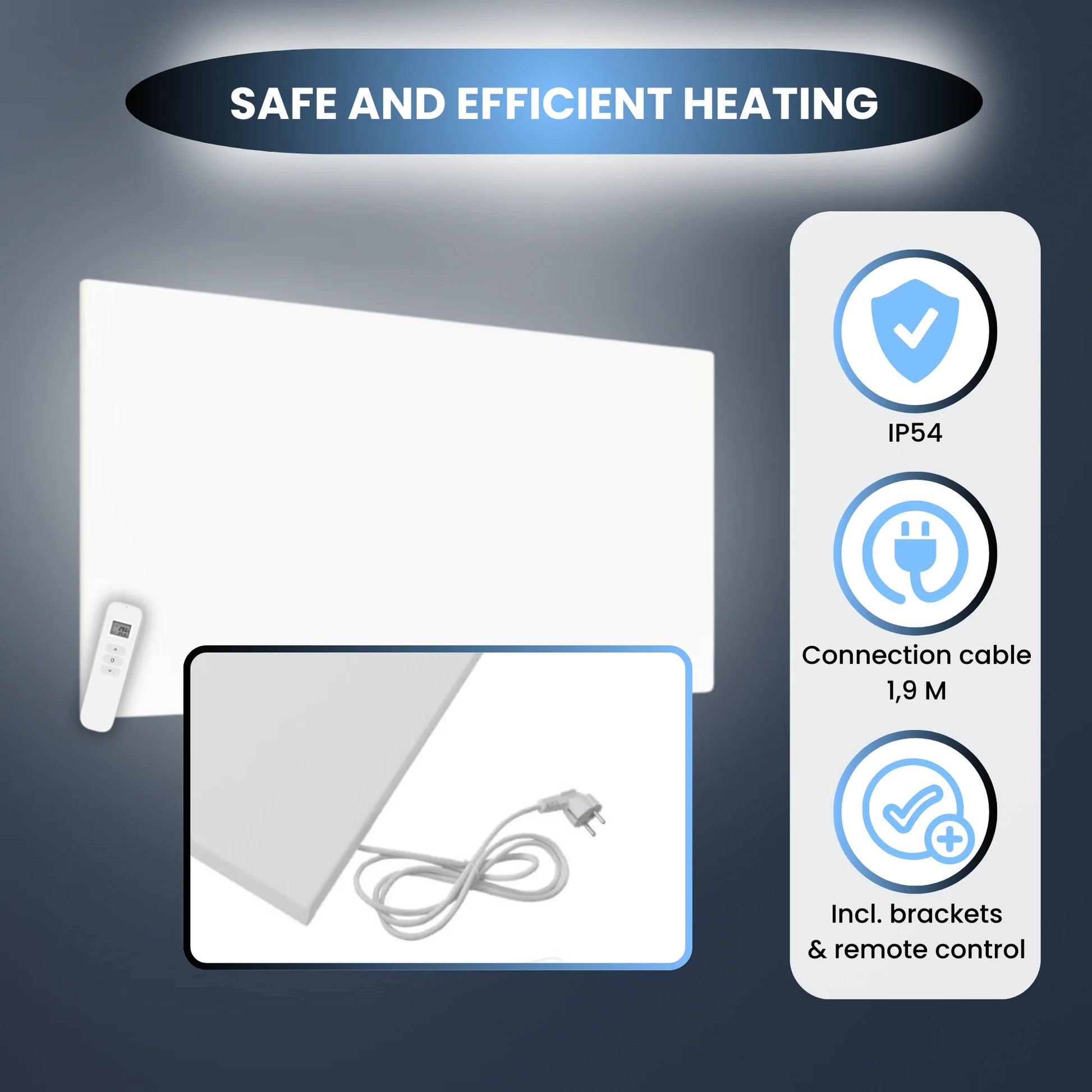 Panel infrarrojo QH-FR Serie 30 x 150 cm 500Watt