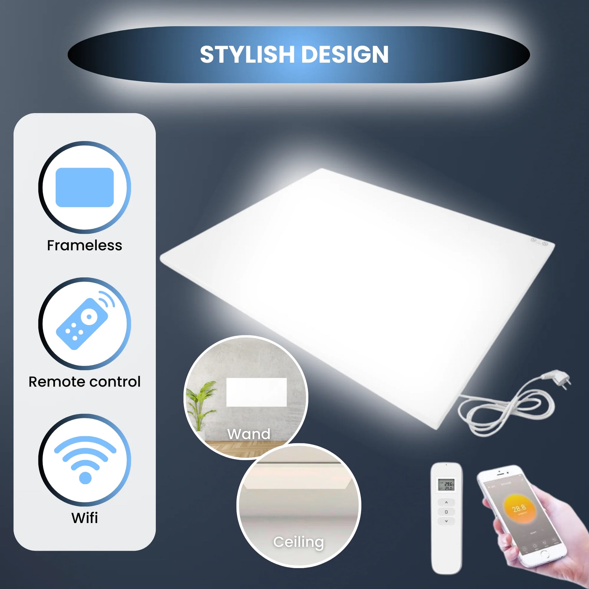 Panel infrarrojo QH-FR Serie 30 x 120 cm 350Watt