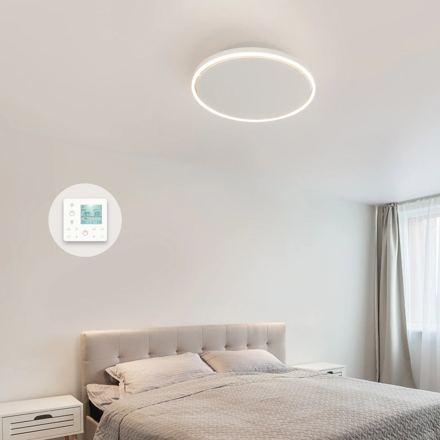 QH-GlowRing Serie panel de infrarrojos con iluminación LED 56 cm 750Watt