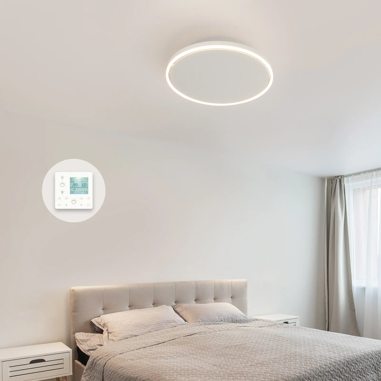 QH-GlowRing Serie panel de infrarrojos con iluminación LED 56 cm 750Watt