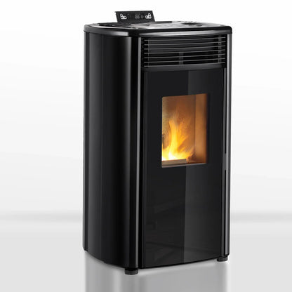 Estufa de pellets - 9,9 kW - para 80-100 m² - 5 niveles - temporizador - CR9 - puerta doble