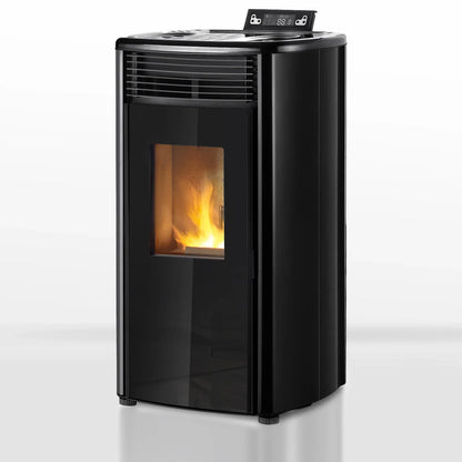 Estufa de pellets - 9,9 kW - para 80-100 m² - 5 niveles - temporizador - CR9 - puerta doble