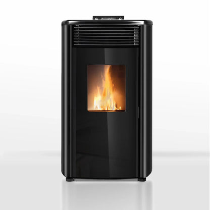 Estufa de pellets - 9,9 kW - para 80-100 m² - 5 niveles - temporizador - CR9 - puerta doble