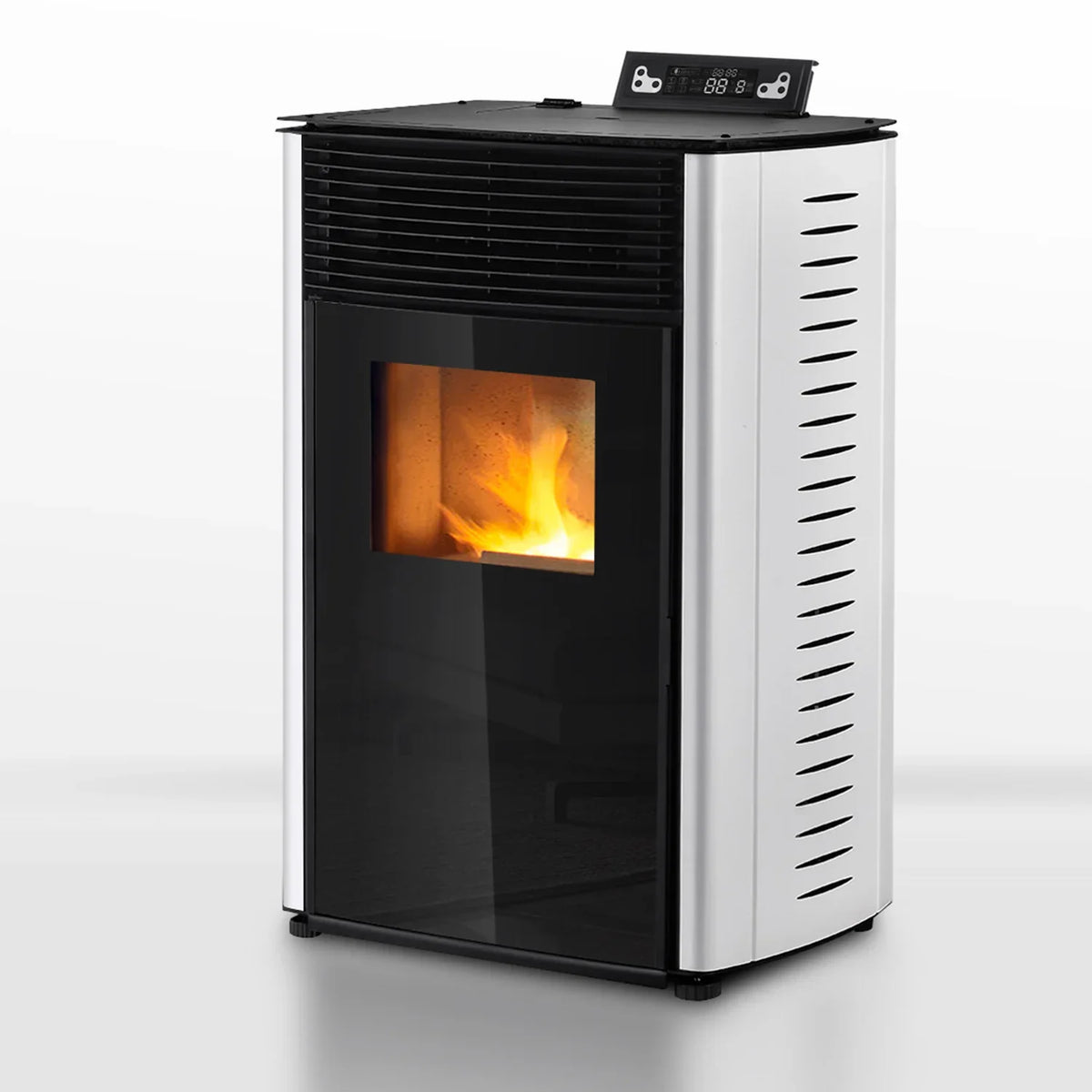 Stufa a pellet - 13.1kW - per 80-100 m2 - 5 livelli - timer - CR04 Bianco