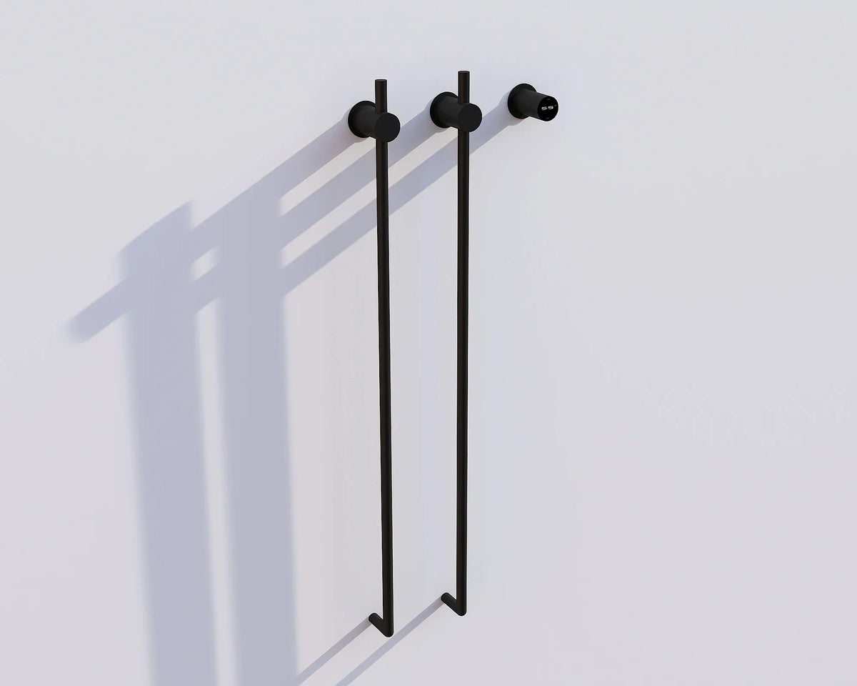 Scaldasalviette elettrico nero con termostato L-SR0200-B
