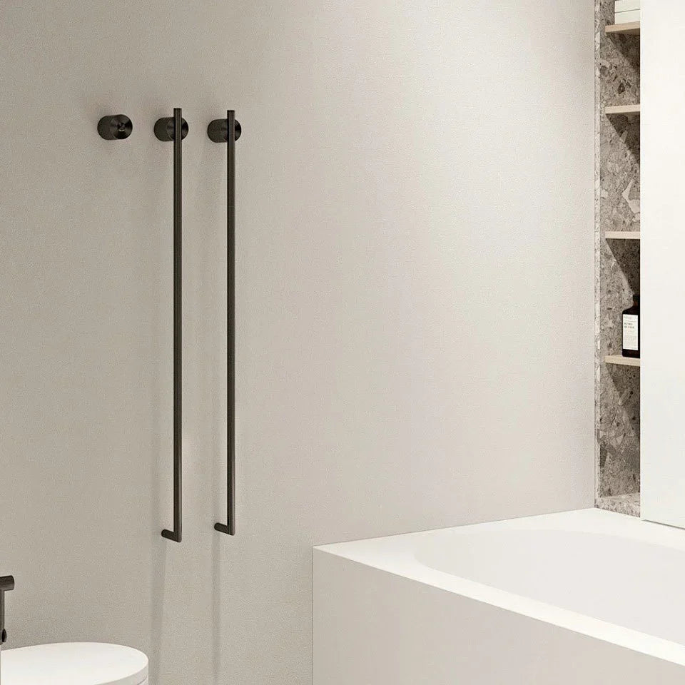 Elektrische handdoek radiator zwart met thermostaat L-SR0200-B