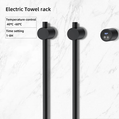 Elektrische handdoek radiator zwart met thermostaat L-SR0200-B