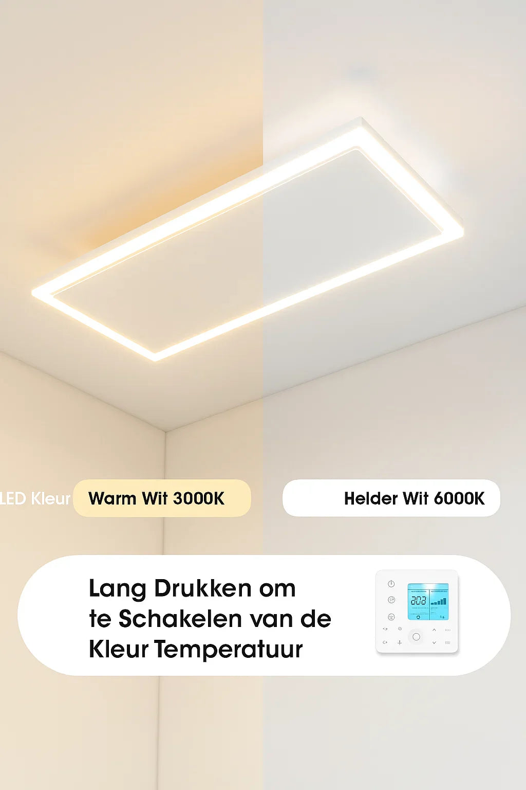 QH-InfraGlow Serie panel de infrarrojos con iluminación LED 107x39 cm 1300watt