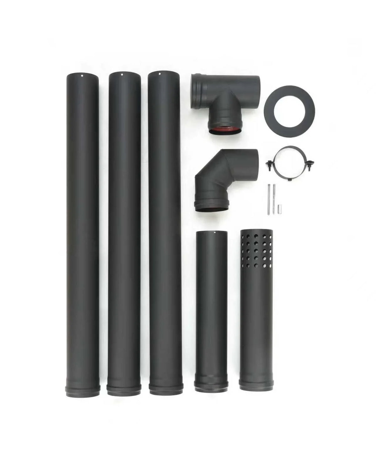 Set tubi per stufa a pellet - Ø 100 mm - acciaio al carbonio - Modello non elettrico
