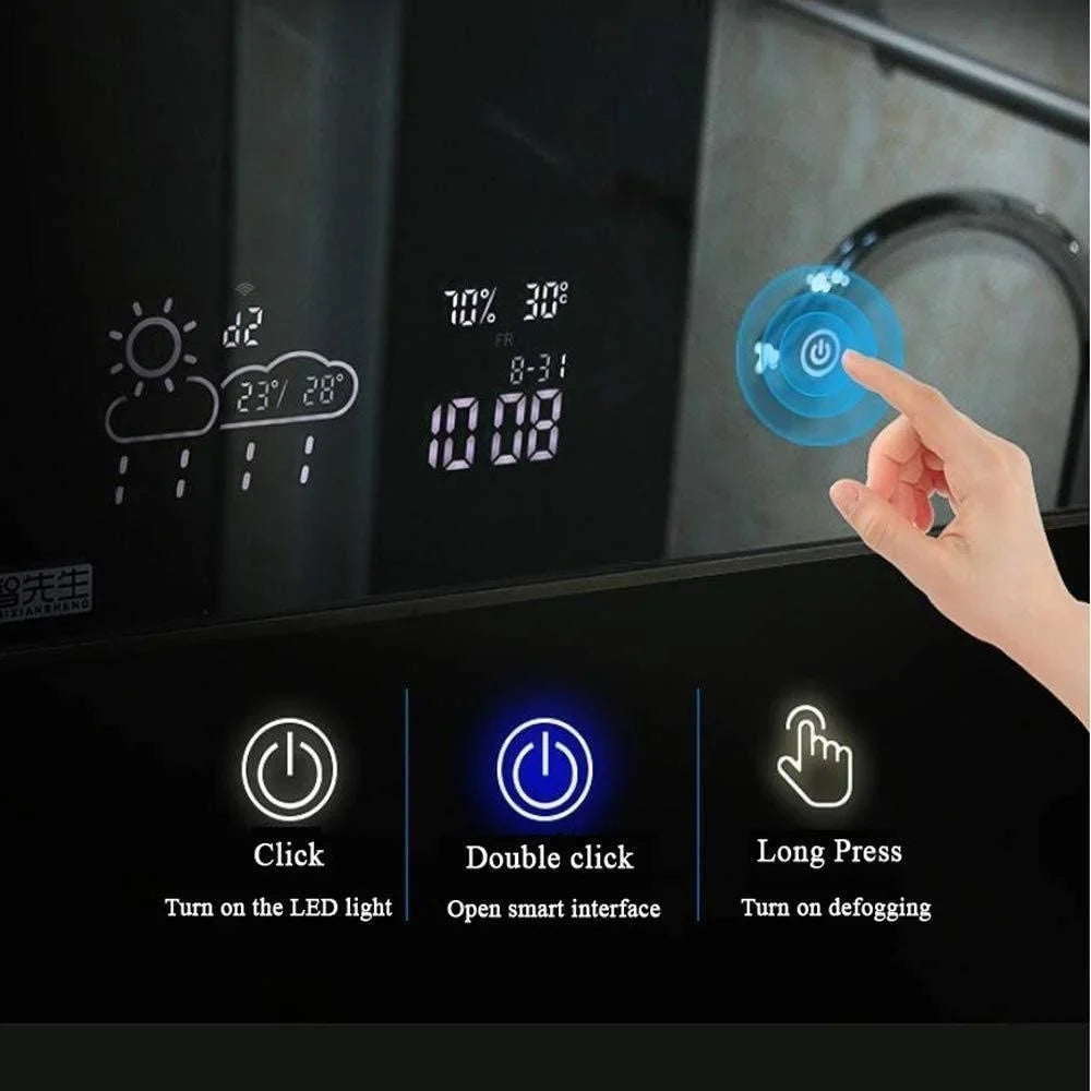 Espejo inteligente con iluminación LED calefacción por infrarrojos 60X80 250Watt