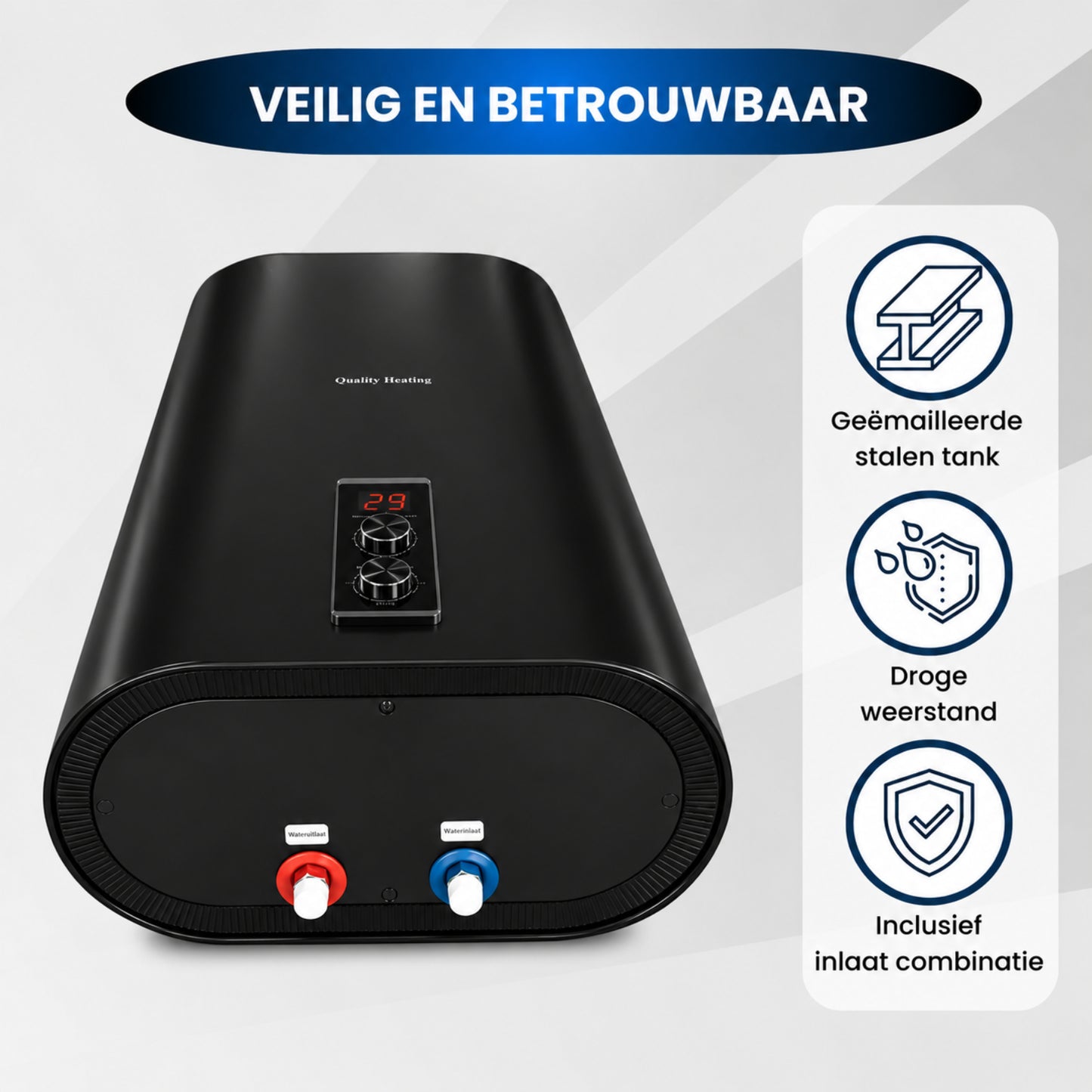 100 Liter QH dual elektrische boiler met mechanische bediening