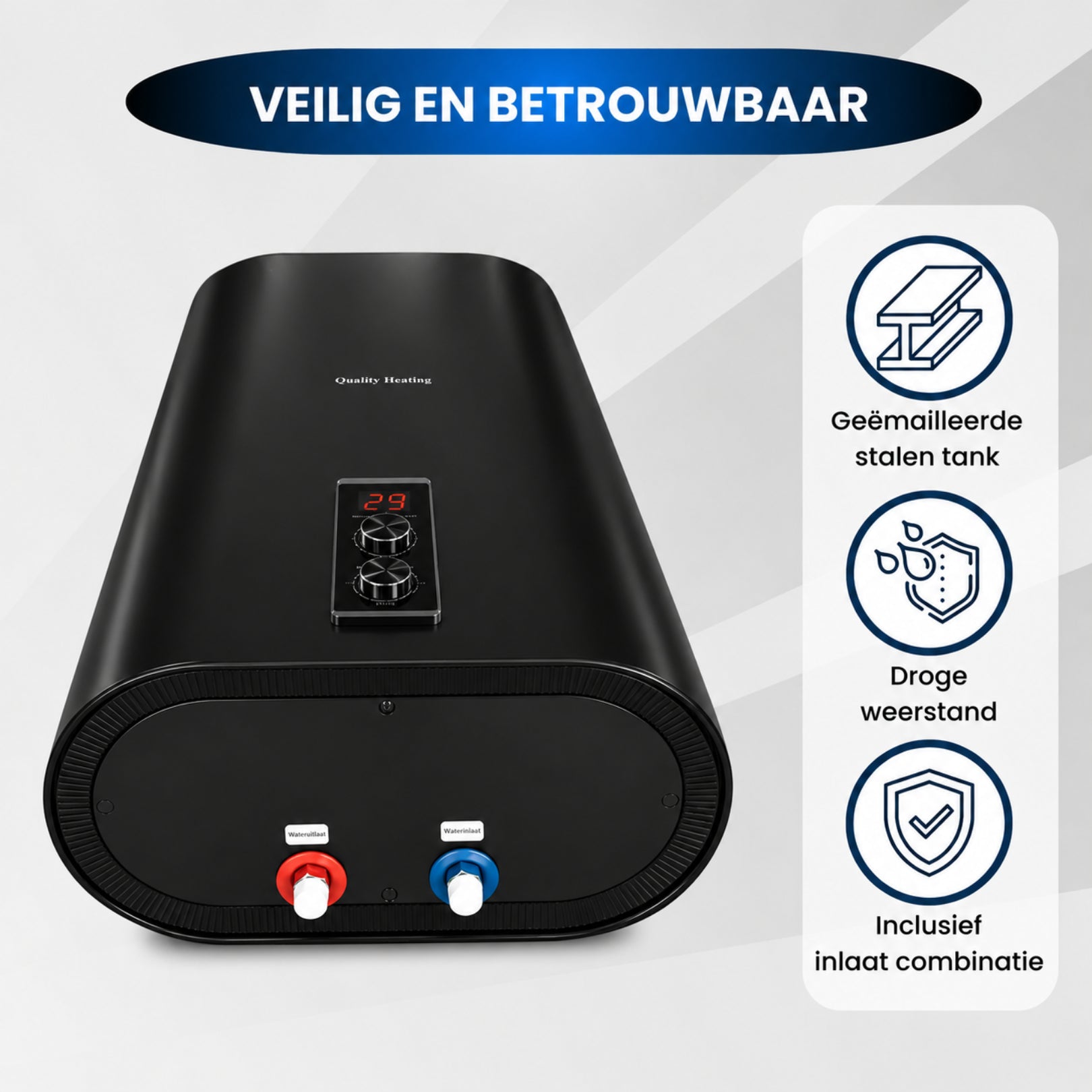 100 Liter QH dual elektrische boiler met mechanische bediening