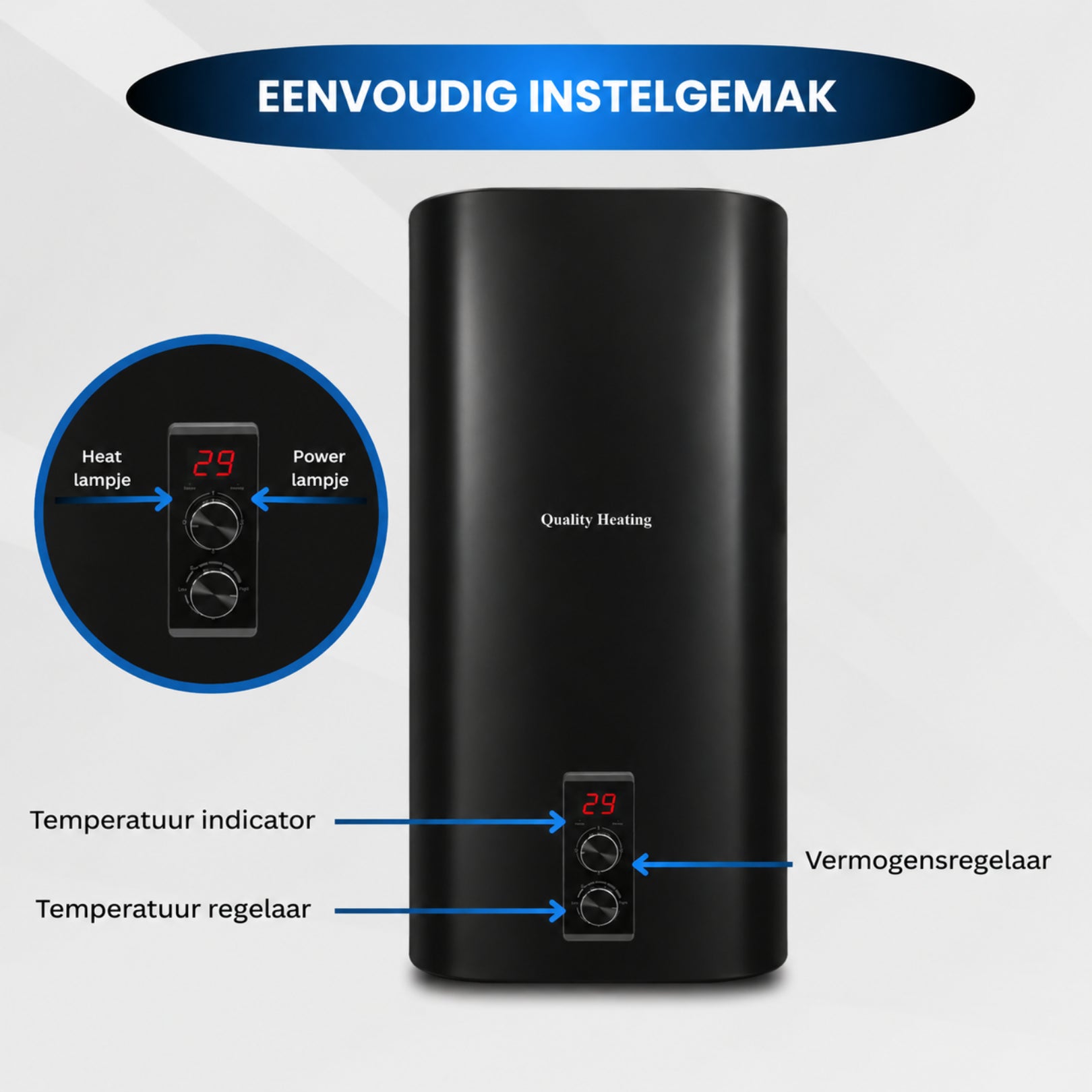 100 Liter QH dual elektrische boiler met mechanische bediening
