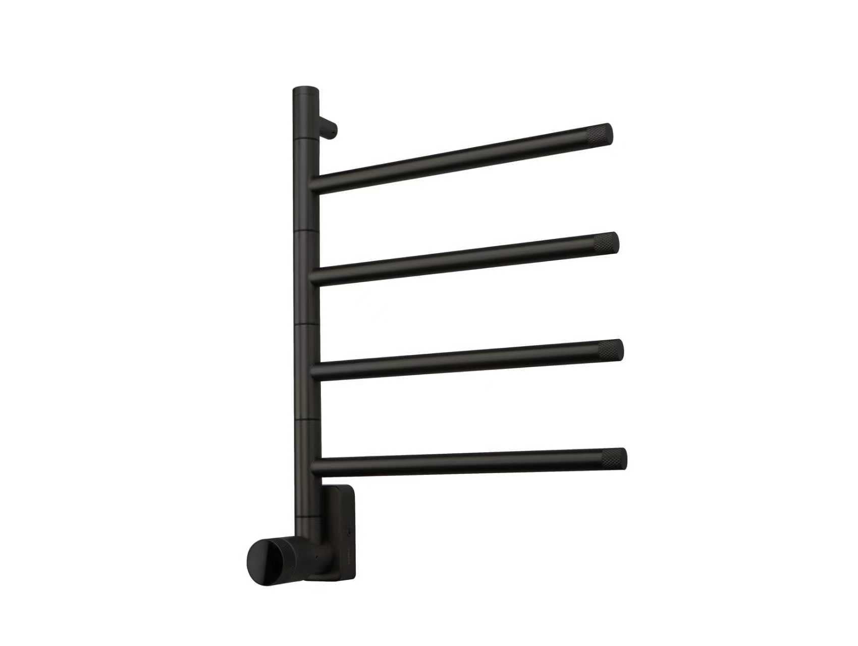 Elektrische handdoek radiator black met thermostaat