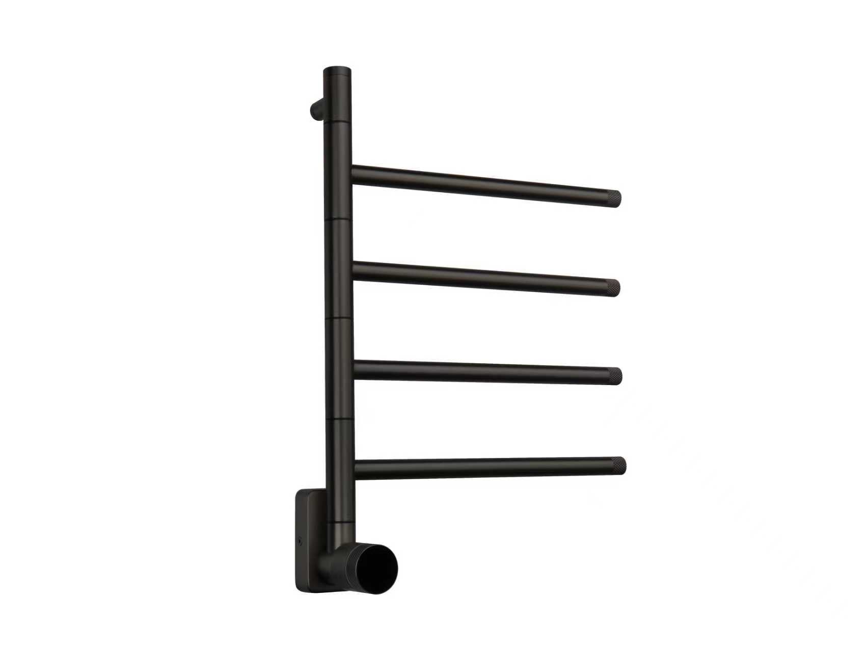 Elektrische handdoek radiator black met thermostaat