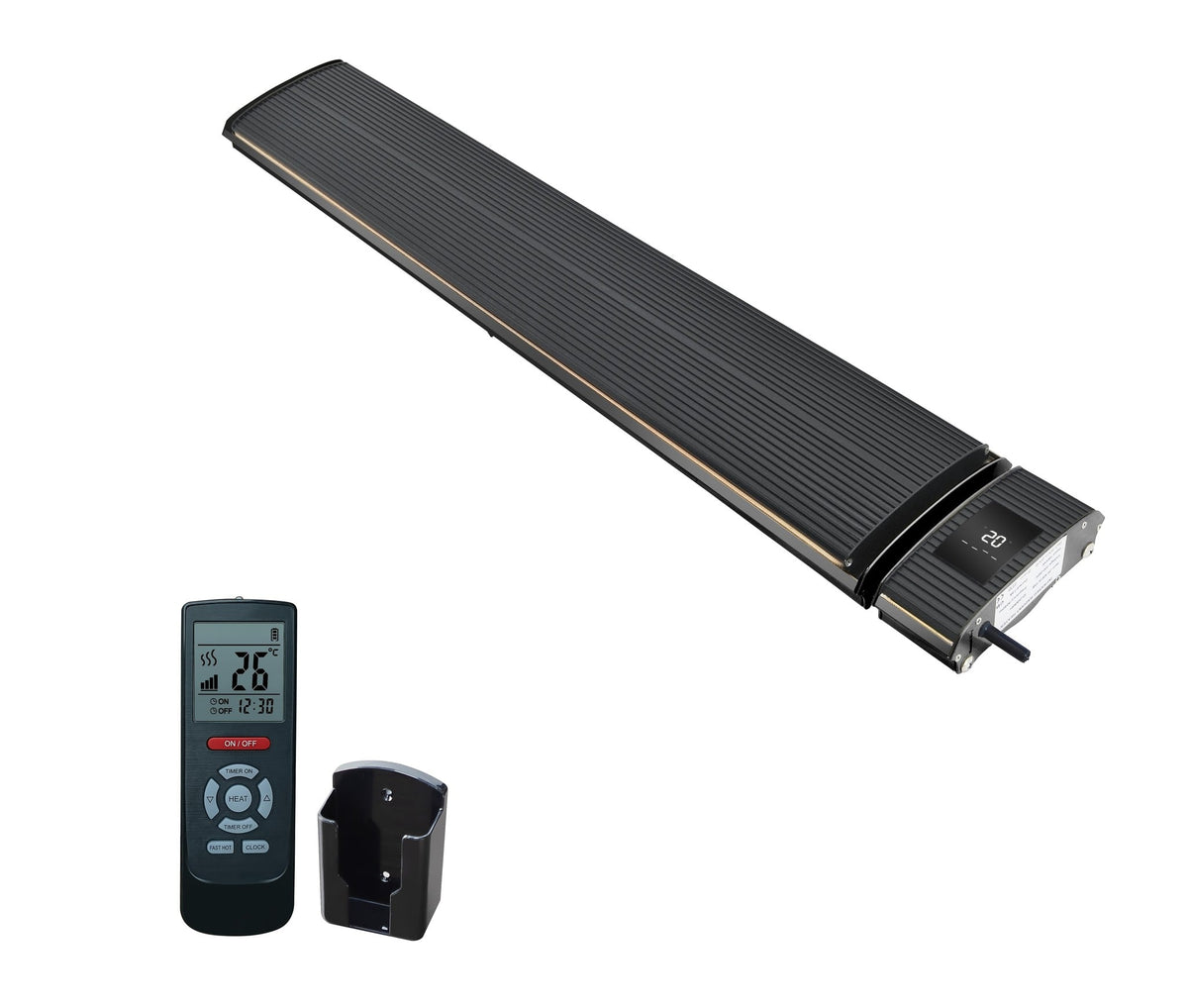 Seconda scelta - Riscaldatore a infrarossi per terrazza WiFi black heater 1800 - 2400Watt - 1800 Watt