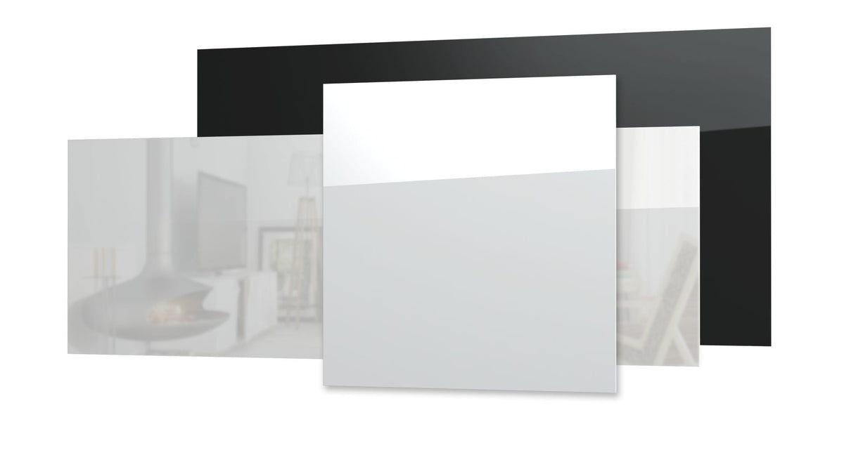 Seconda scelta - Ecosun GS-Serie pannelli a infrarossi bianco o nero parete o soffitto - Dimensioni: 120 x 80 cm, 850 Watt, Finitura: Vetro nero, Portasciugamani: Solo con barre laterali di copertura