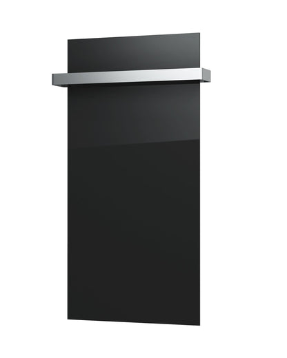 Tweedekans - Ecosun GS-Serie infraroodpanelen wit of zwart wand of plafond - Afmetingen: 120 x 80 cm 850Watt, Afwerking: Zwart glas, Towel Rail: Enkel met side cover bars