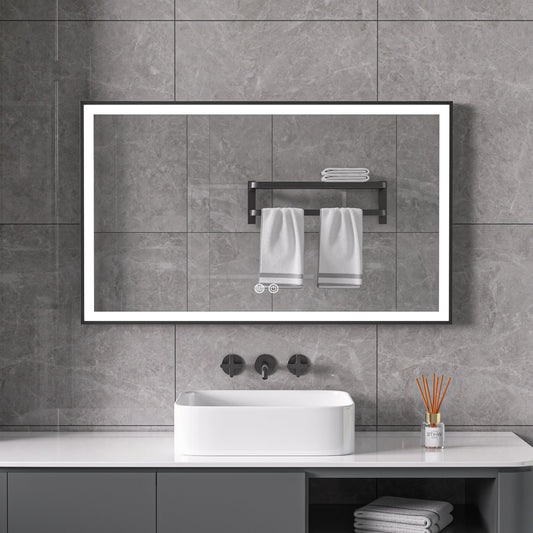 Tweedekans - Spiegel met zwart frame, led, anticondens 60 x 100 cm - Default