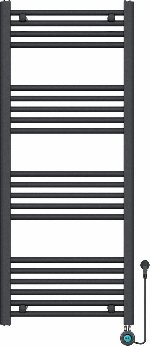 Tweedekans - Handdoekradiator Elektrisch met Digitale Thermostaat - Radiator Badkamer - 1200 × 500 mm - Mat zwart - 500 Watt - Default