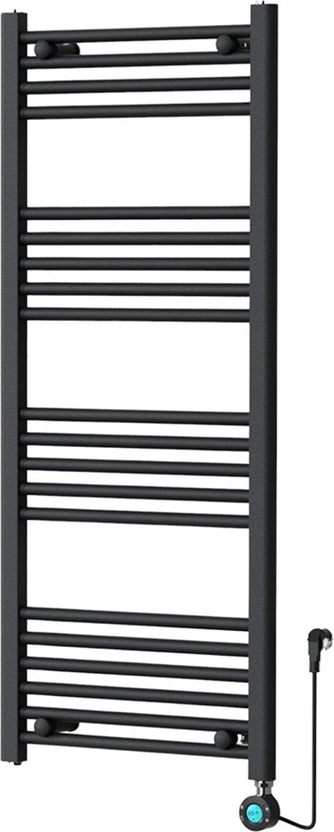 Seconda scelta - Scaldasalviette elettrico con termostato digitale - Radiatore per bagno - 1200 × 500 mm - Nero opaco - 500 Watt - Predefinito