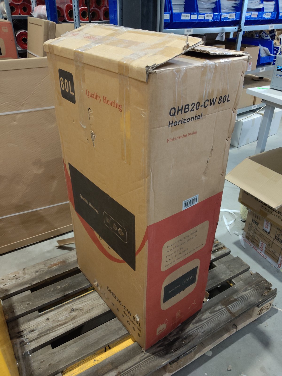 Tweedekans - 80 Liter QH dual horizontaal elektrische boiler met digitale bediening - 80 Liter QH dual horizontaal elektrische boiler met digitale bediening