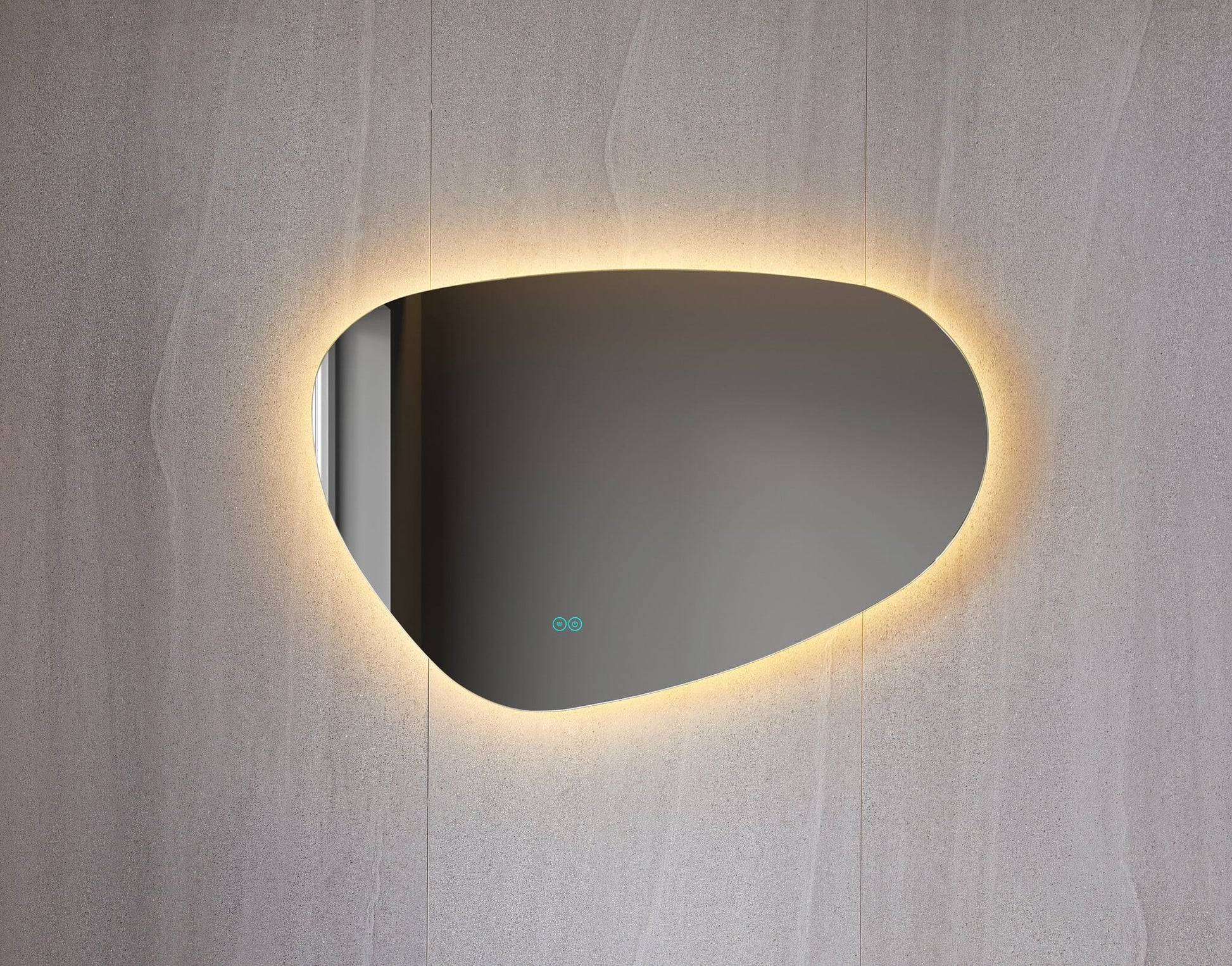 Tweedekans - Spiegel asymmetrisch organische led verlichting en anti-condens 60 cm breed en 40 cm hoog - Default