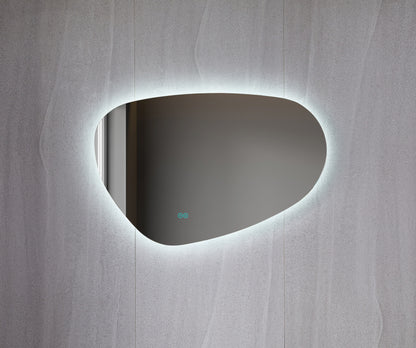 Tweedekans - Spiegel asymmetrisch organische led verlichting en anti-condens 60 cm breed en 40 cm hoog - Default
