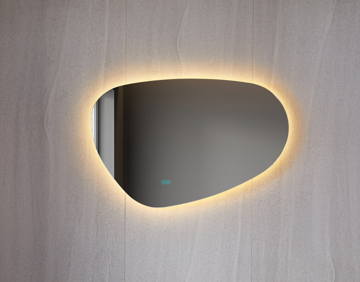 Seconda keuze - Specchio asimmetrico con illuminazione LED organica e anti-appannamento 60 cm di larghezza e 40 cm di altezza - Default