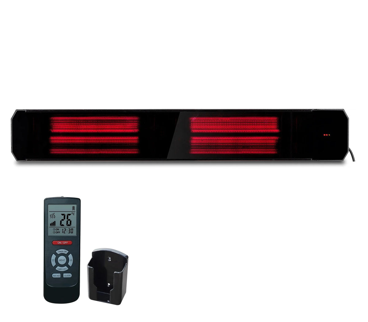 Seconda keuze - Riscaldatore da terrazza a infrarossi Calore black heater regolabile con 1600 - 3200Watt - 2200Watt 1160*180*77mm