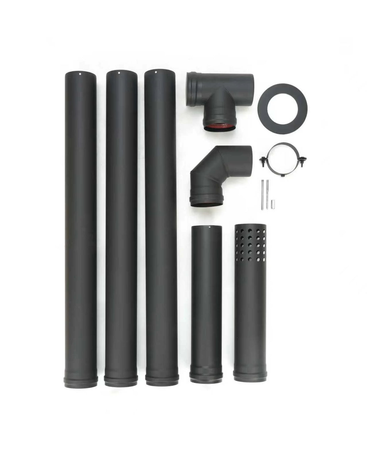 Seconda scelta - Kit canna fumaria per stufa a pellet - Ø 100 mm - acciaio al carbonio - modello non elettrico - Predefinito