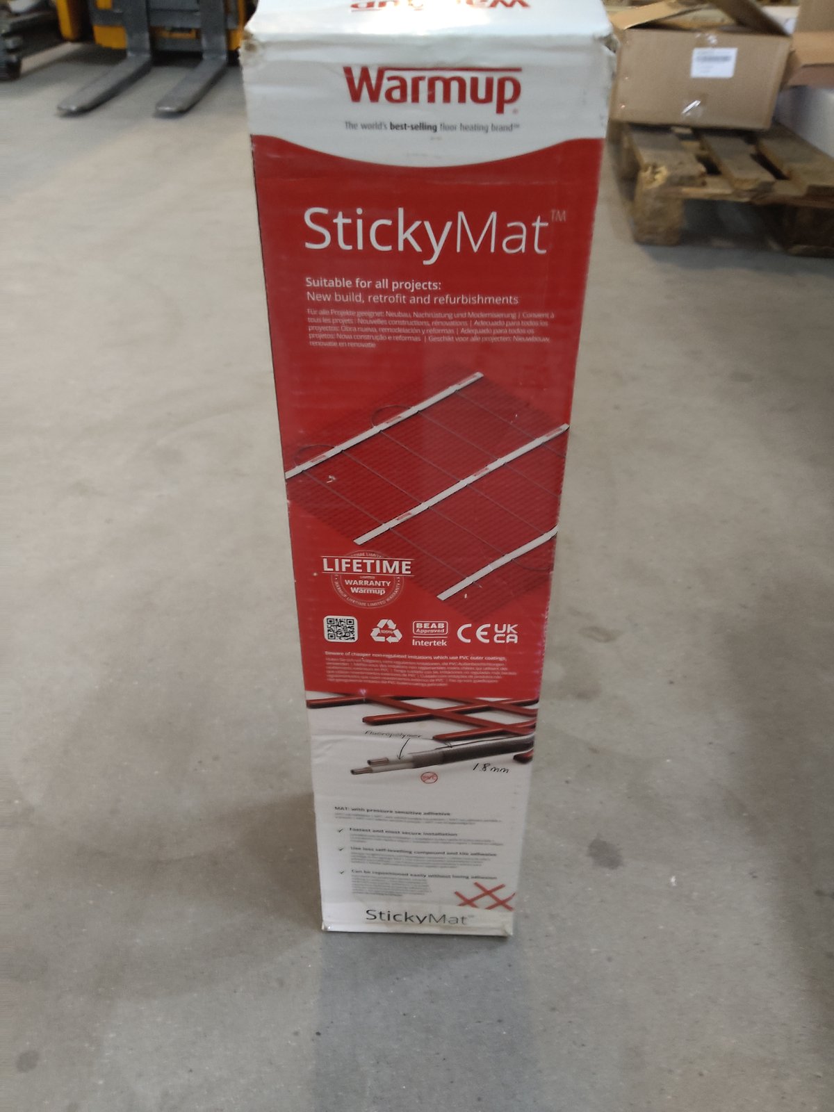 Tweedekans - Warmup 150 Watt Stickymat  - Afmetingen: 4,0m2 600 Watt