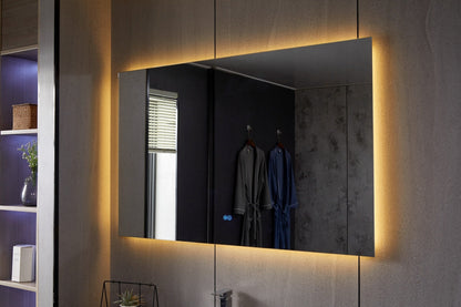 Spiegel frameloos met led, anticondens 75 x 120 cm