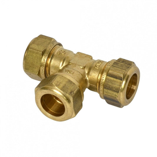 Bonfix® pieza en T de latón 90º, 3x compresión, 15 mm