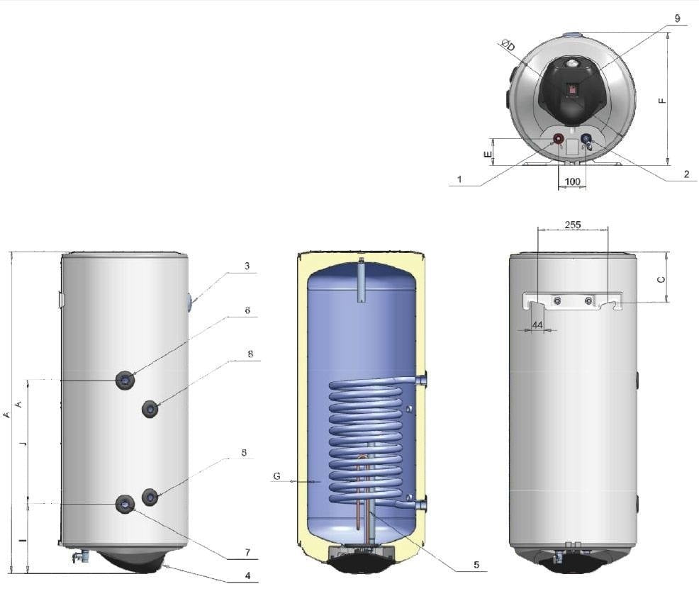 Caldera ELDOM Green Line 80 l con 1 intercambiador de calor
