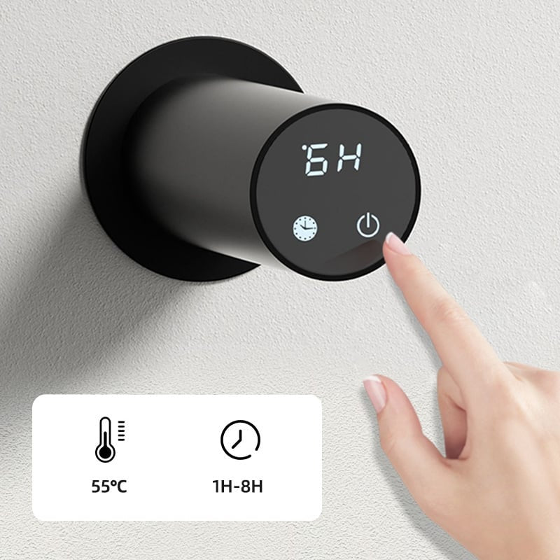 Radiador toallero eléctrico negro con termostato L-SR0005-B