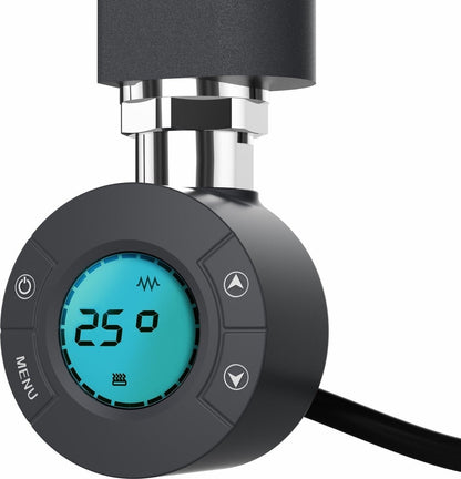 Radiador Eléctrico para Toallas con Termostato Digital - Radiador de Baño - 1200 × 500 mm - Negro Mate - 500 Watt