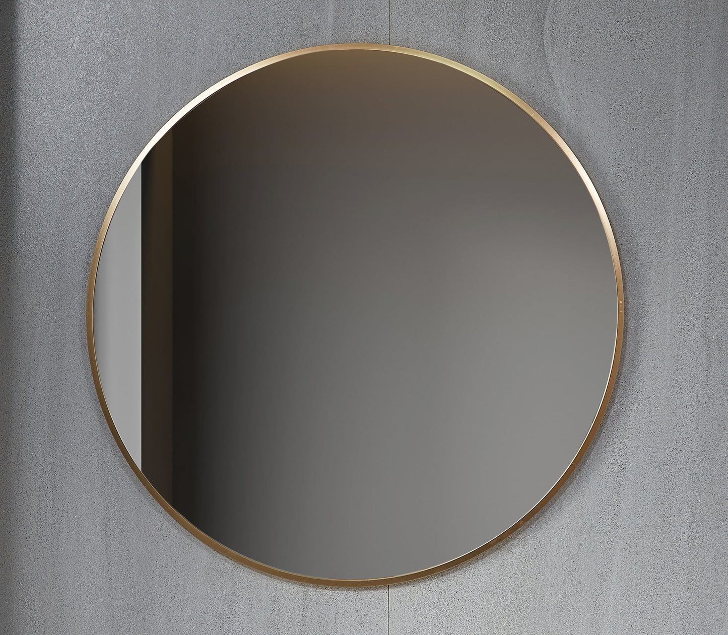 Spiegel rond 80 cm met koperen frame