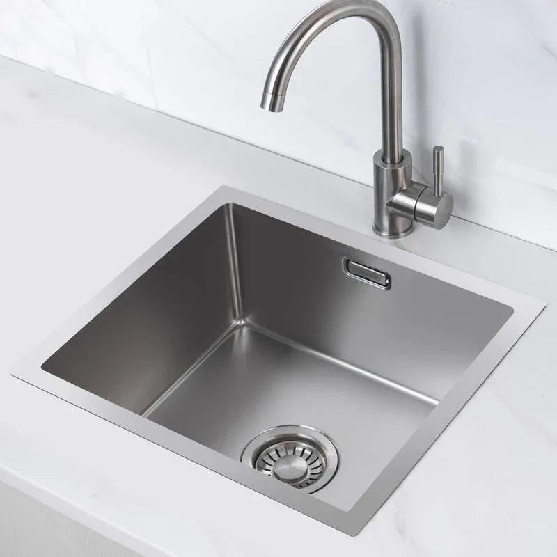 Nurion Lavello in Acciaio Inox 44,5 x 34,5 – Lavello Cucina - Lavelli Cucina – Vasca Cucina - senza foro per rubinetto