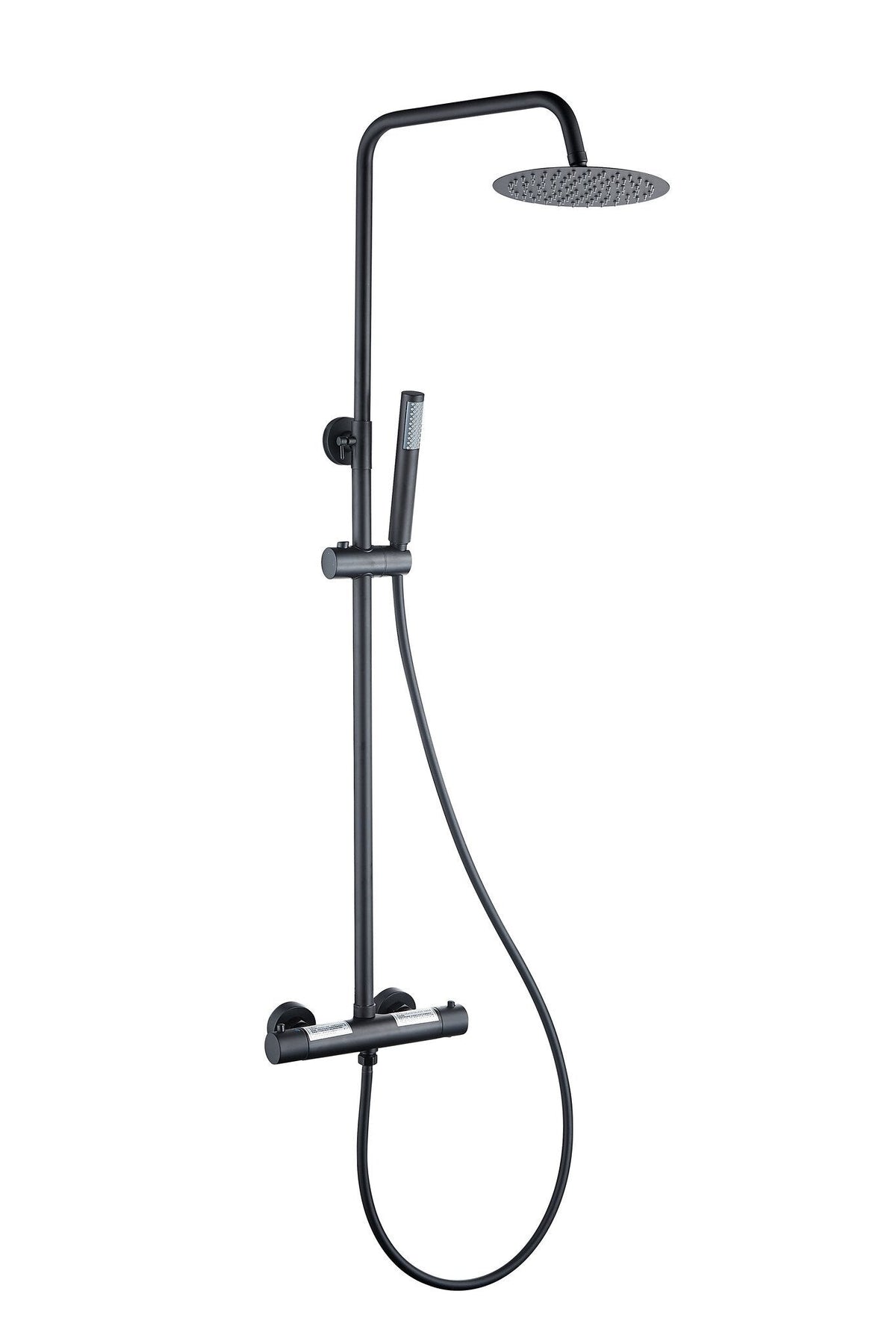Doccia effetto pioggia a soffitto soffione 30 cm doccia termostatica nero opaco