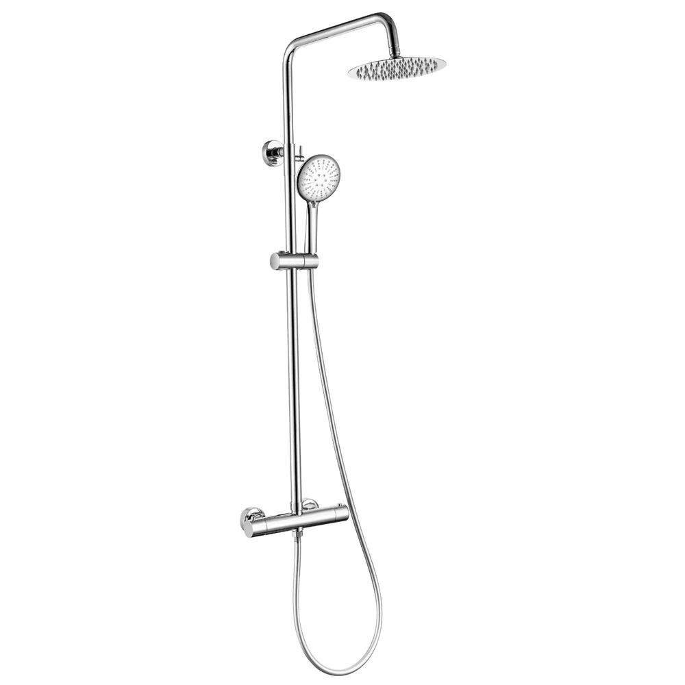 Doccia effetto pioggia a soffitto soffione 30 cm doccia termostatica cromo