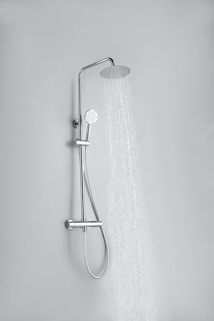 Ducha efecto lluvia de superficie cabezal 30 cm ducha termostática cromo