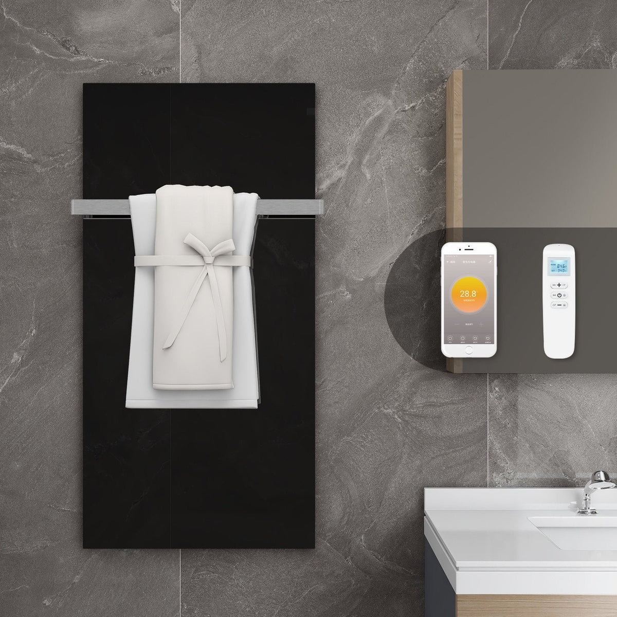 QH-GD Pannello a infrarossi in vetro GD Black Series 60 x 120 cm - 700 watt