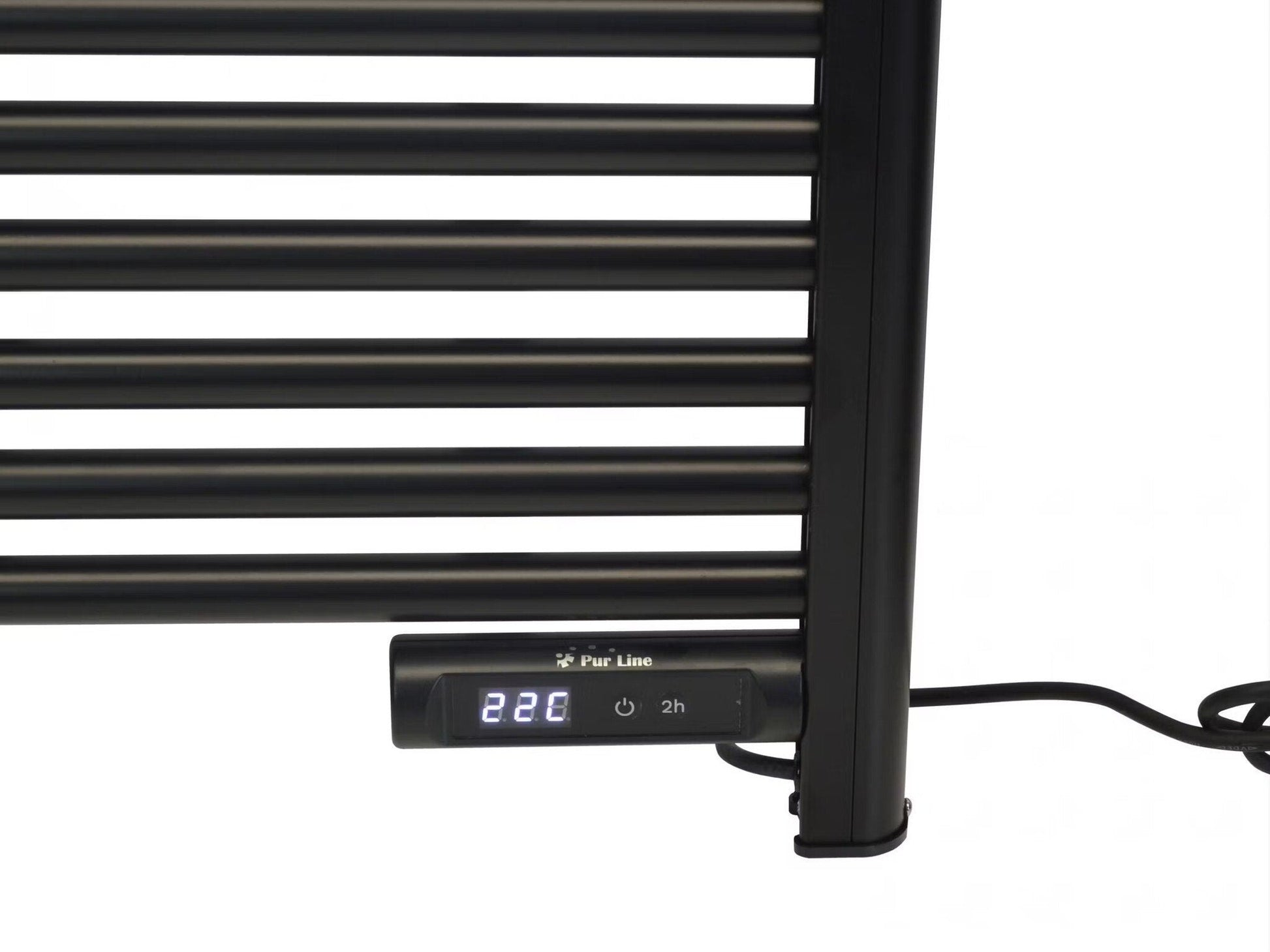 Radiador de toallas eléctrico inteligente con control digital negro 425Watt