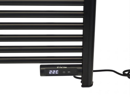 Radiador de toallas eléctrico inteligente con control digital negro 425Watt