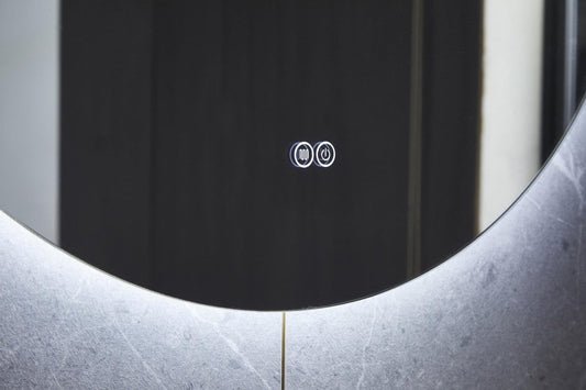 Espejo redondo de 100 cm sin marco, iluminación LED perimetral y antivaho